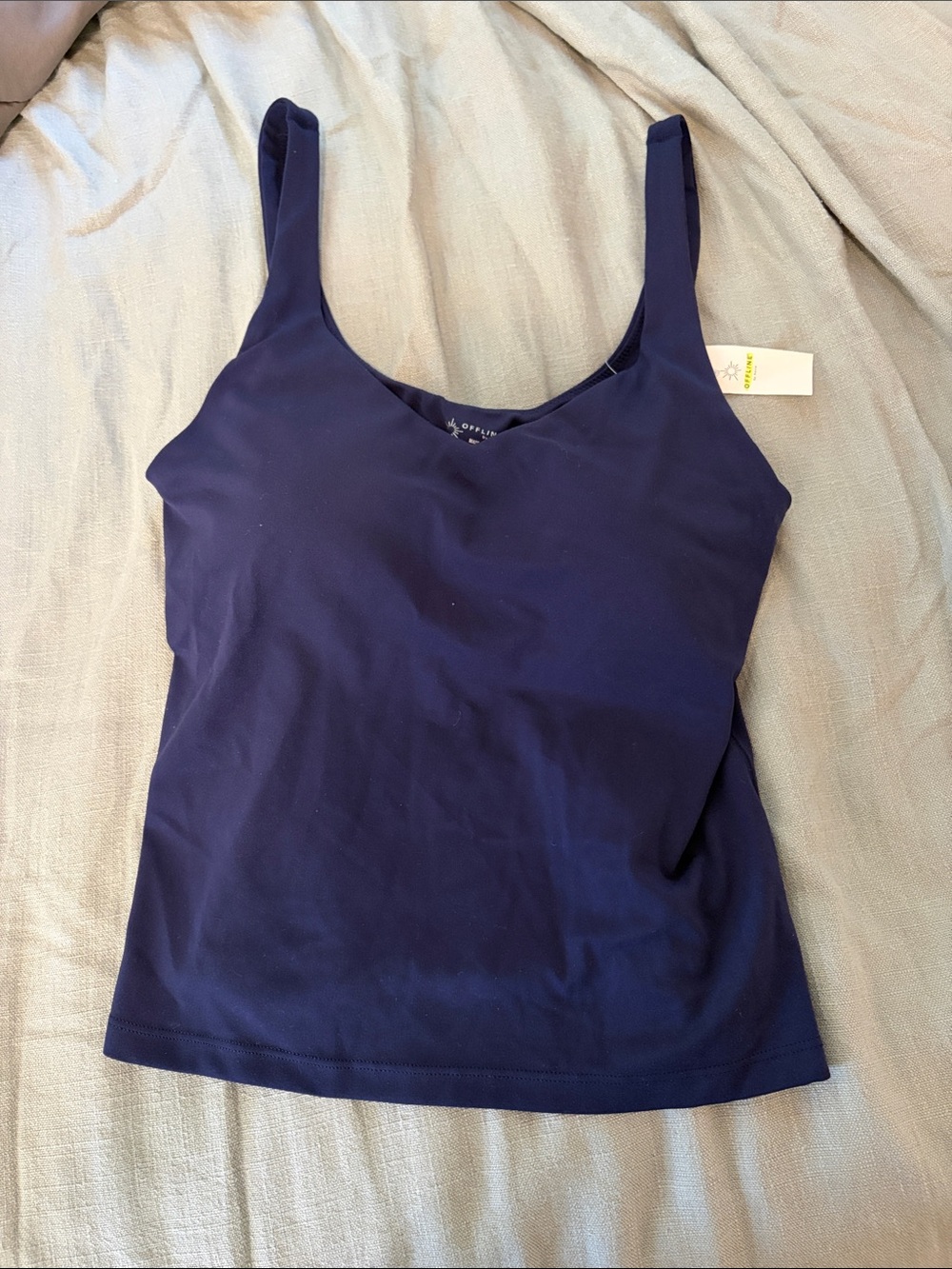 aerie Navy Scoop Neck Tank Top